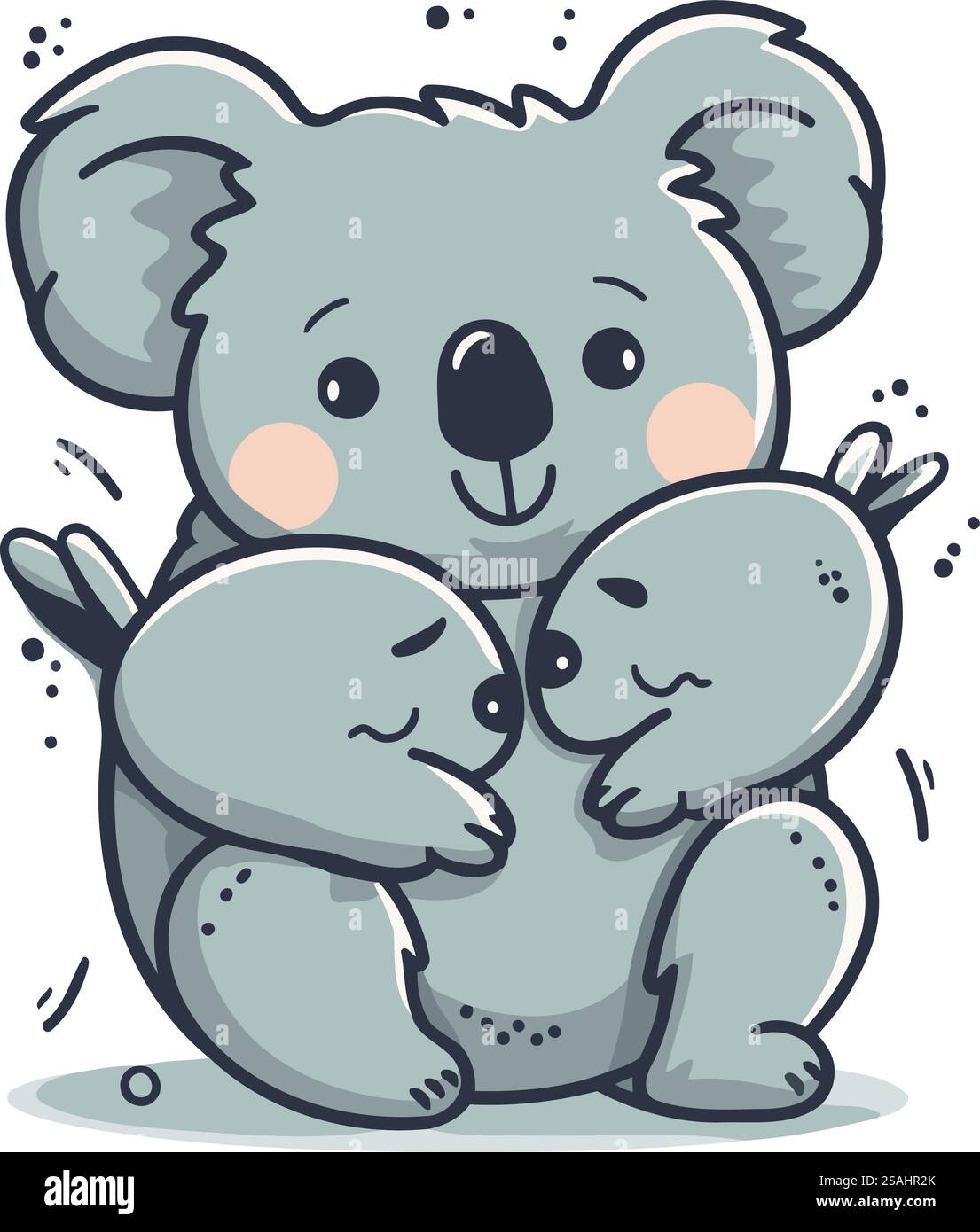 Cute koala family. Mother and baby. Vector illustration Stock Vector ...