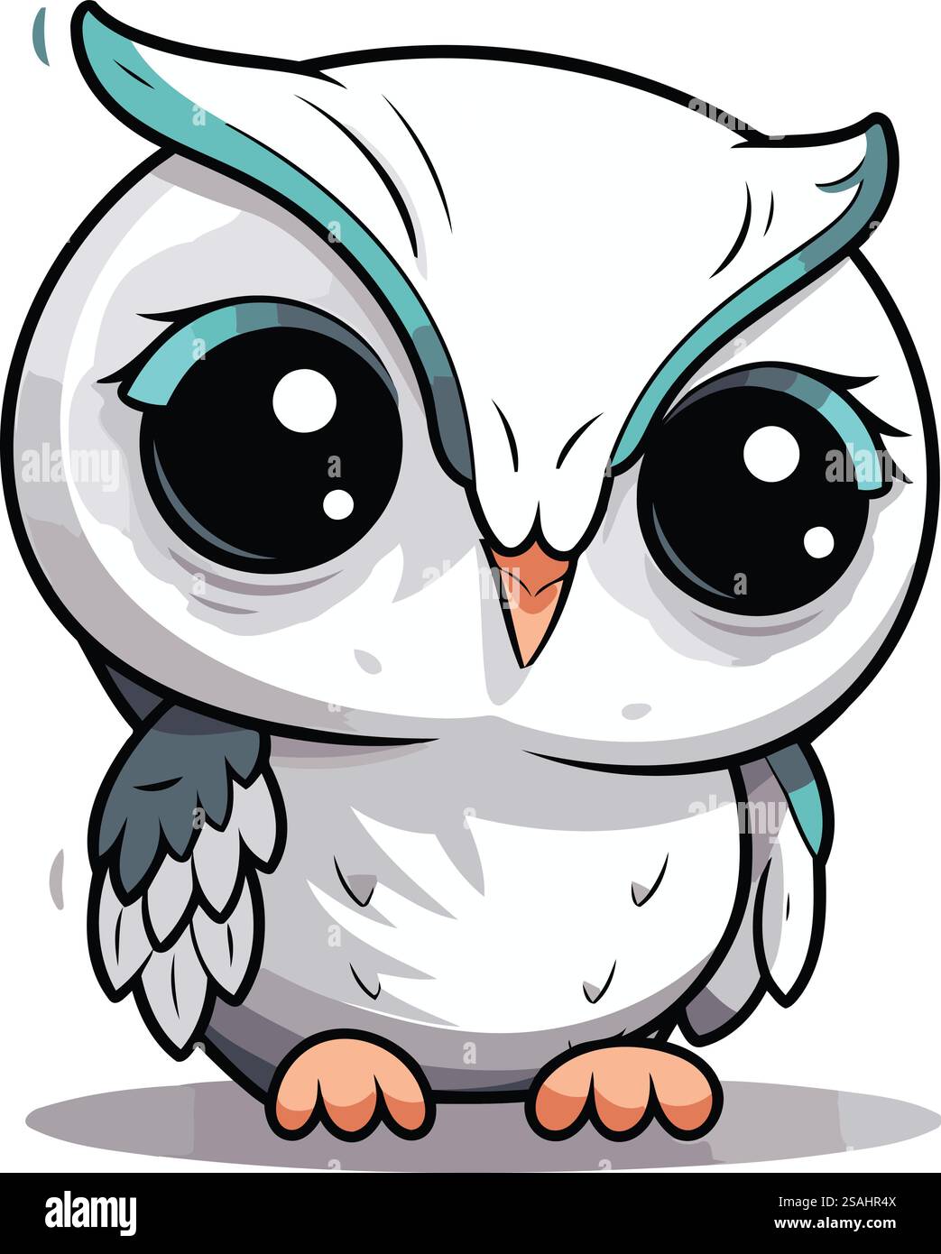 Cute cartoon owl isolated on a white background. Vector illustration ...