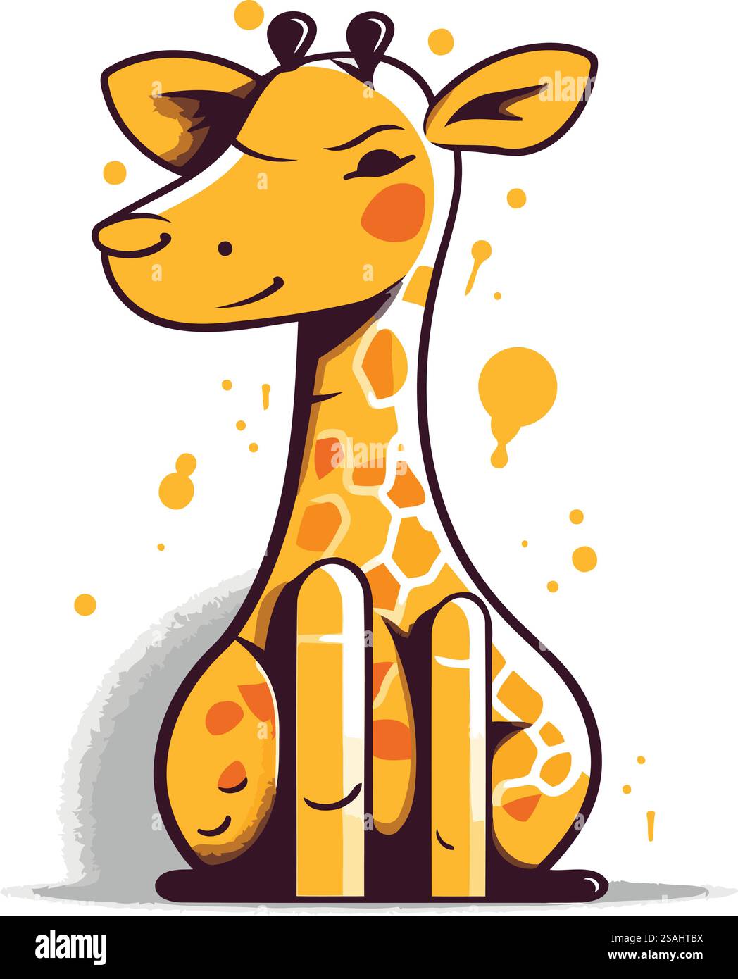 Cute cartoon giraffe. Vector illustration isolated on white background ...