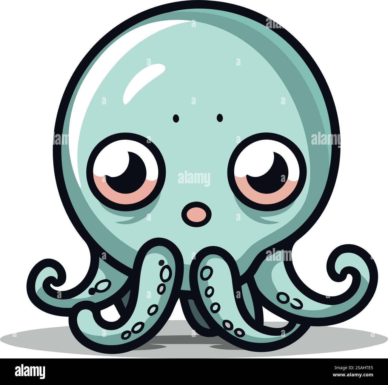 Cute Octopus Cartoon Mascot Character Vector Illustration. Stock Vector