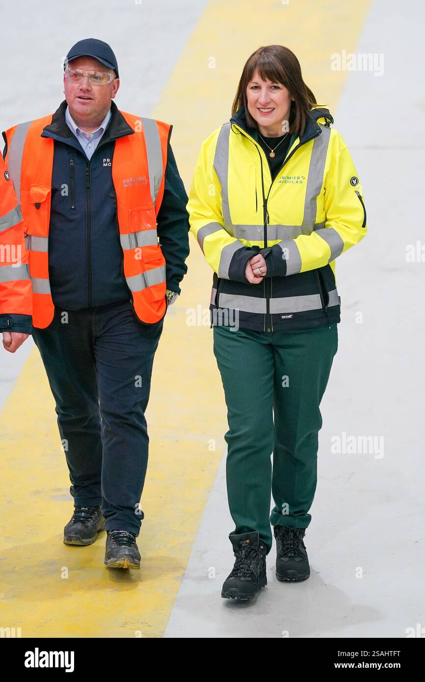 Rachel Reeves Manufacturing Chancellor of the Exchequer Rachel Reeves with a staff member during a ...