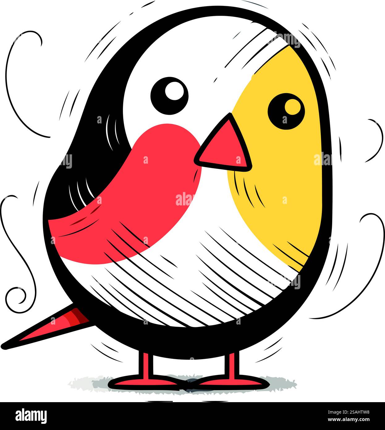Vector illustration of a cute little bird. Isolated on white background ...