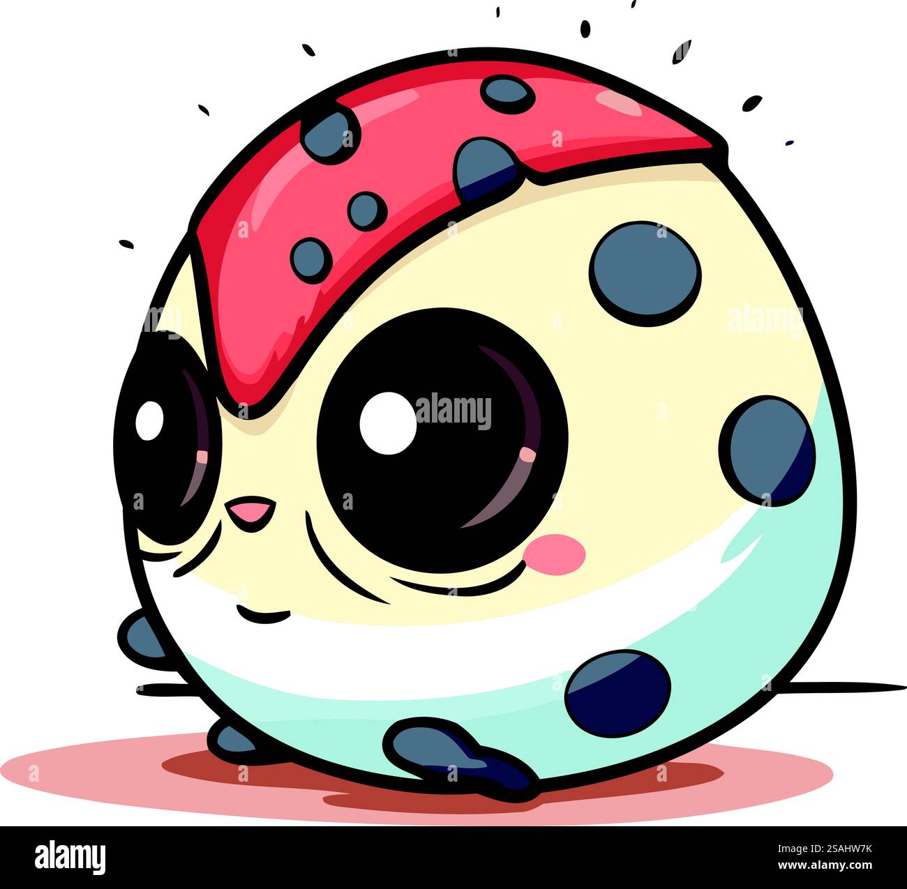 Cute ladybug isolated on white background. Vector cartoon illustration ...