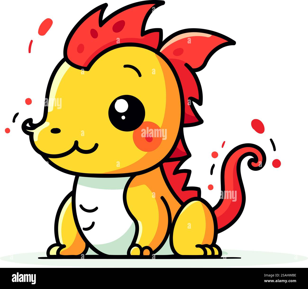 Cute cartoon baby dinosaur. Vector illustration in a flat style Stock ...