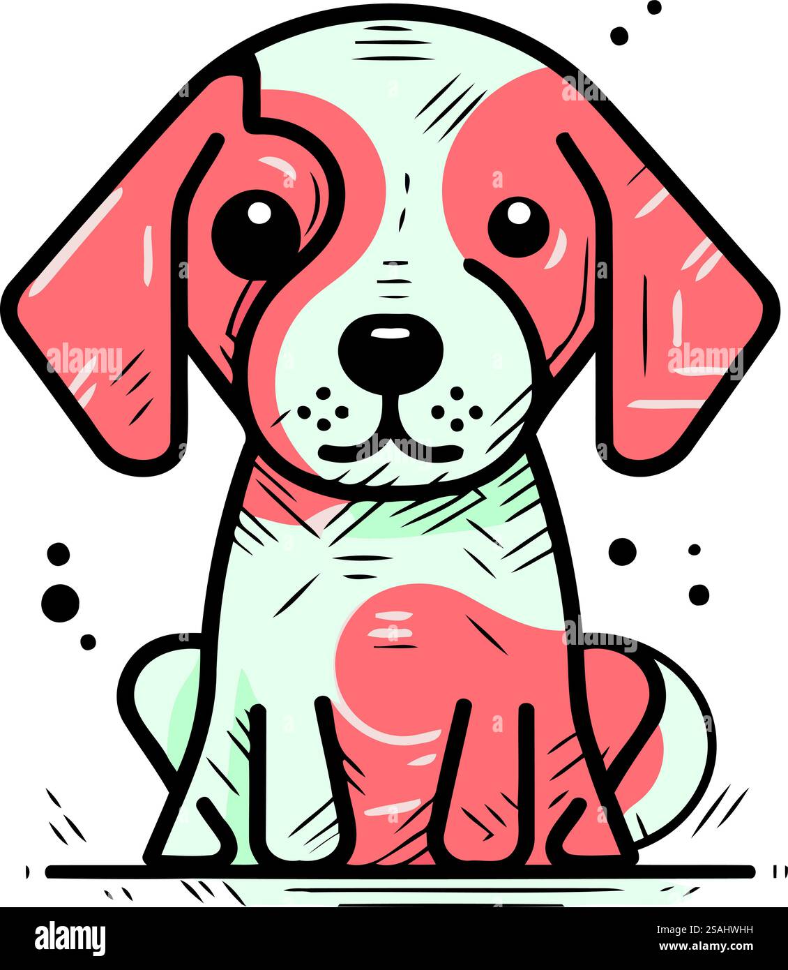 Cute cartoon dog vector illustration. Hand drawn doodle style Stock ...