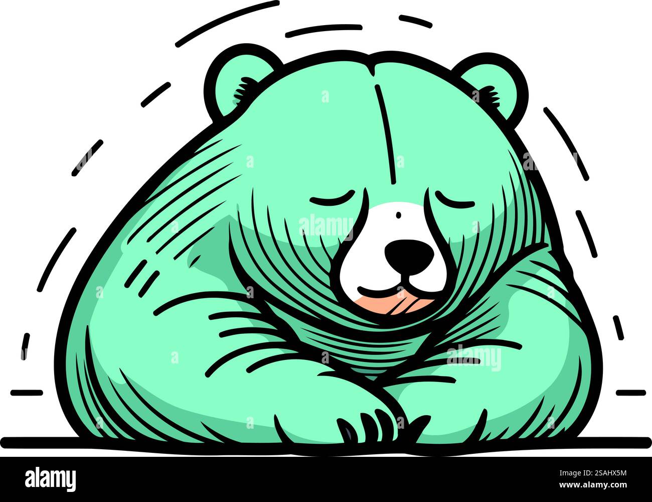 Cute cartoon bear sleeping. Vector illustration isolated on white ...