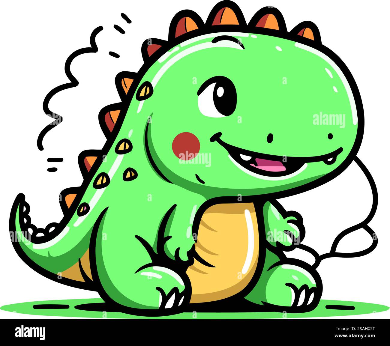 Cute cartoon dinosaur. Vector illustration isolated on a white ...