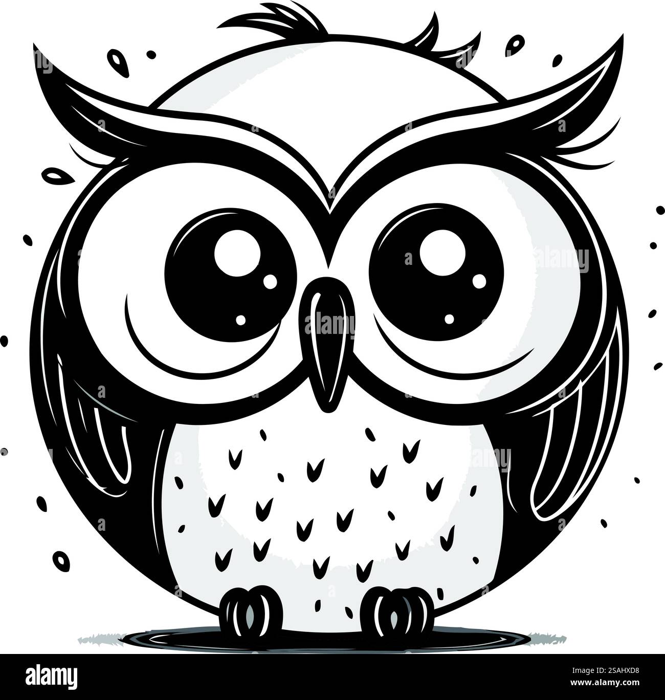 Owl isolated on white background. Vector illustration in cartoon style ...
