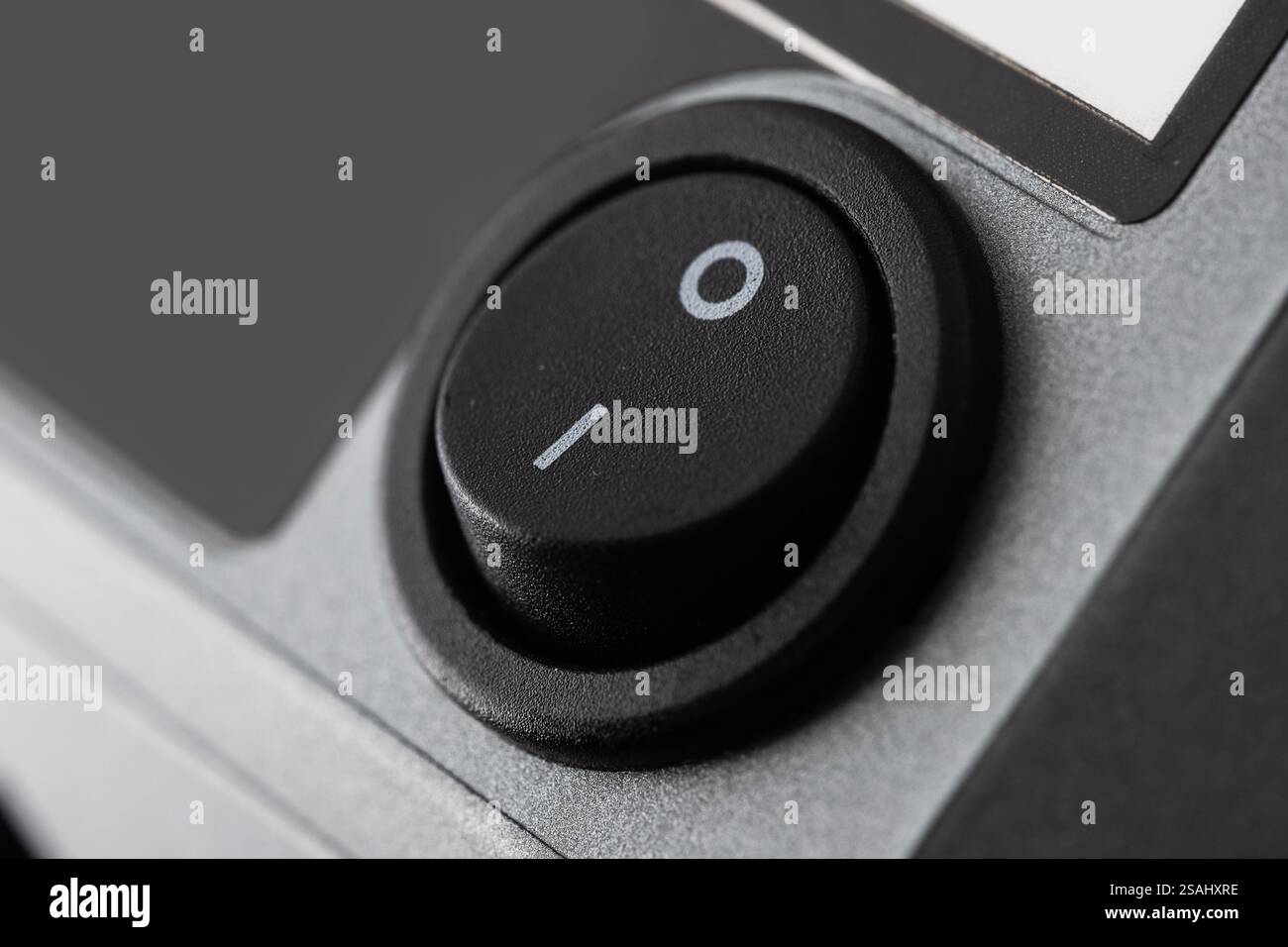 Black On off button close up Stock Photo - Alamy