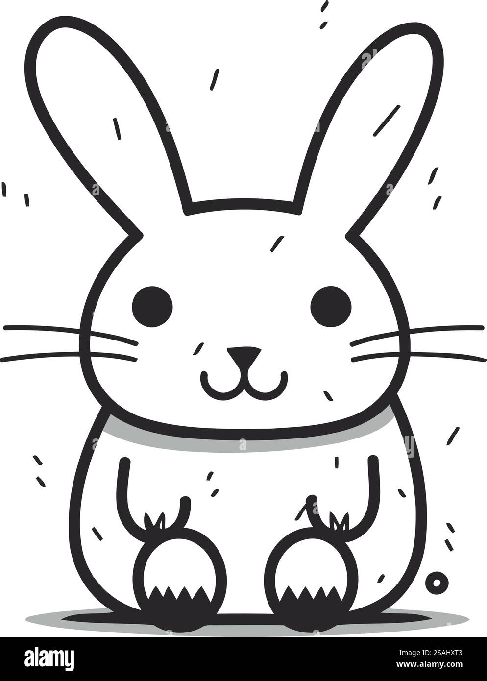 Rabbit doodle icon. Cute cartoon rabbit vector illustration Stock ...