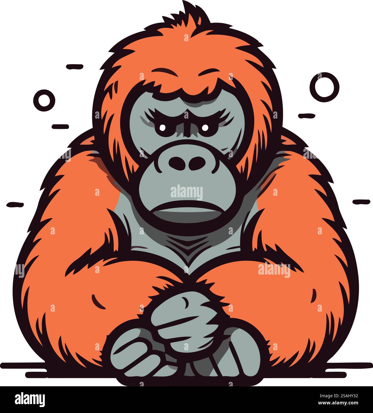 Vector illustration of a gorilla cartoon mascot isolated on a white ...