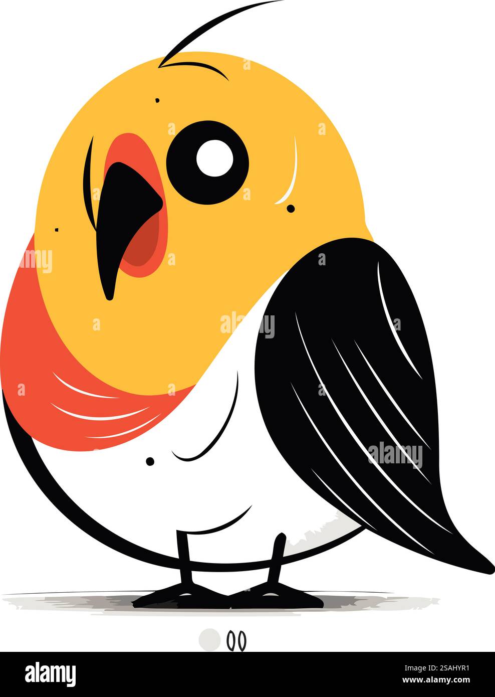 Cute little bird isolated on a white background. Vector illustration ...