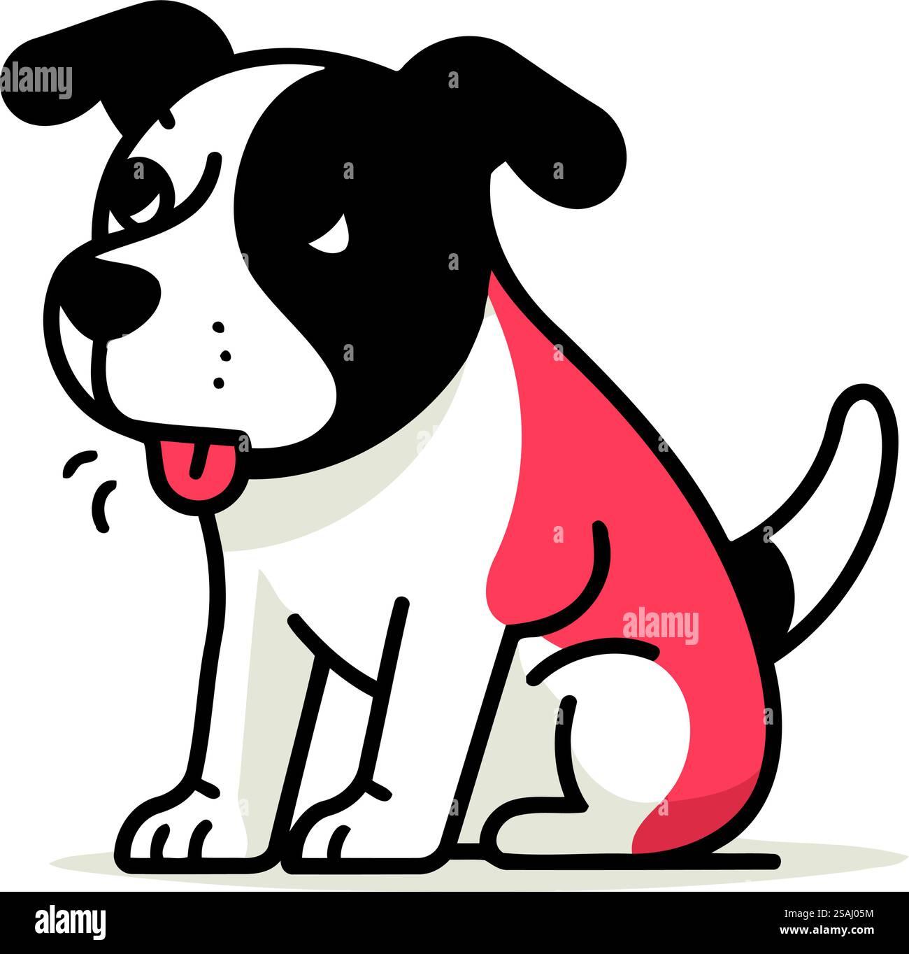 Cute cartoon dog sitting. Vector illustration in a flat style Stock ...