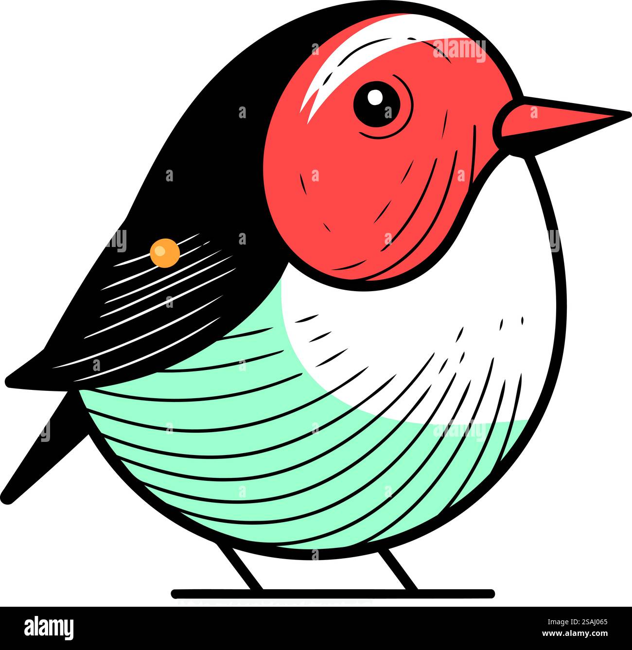 vector illustration of a cute little bird isolated on a white ...
