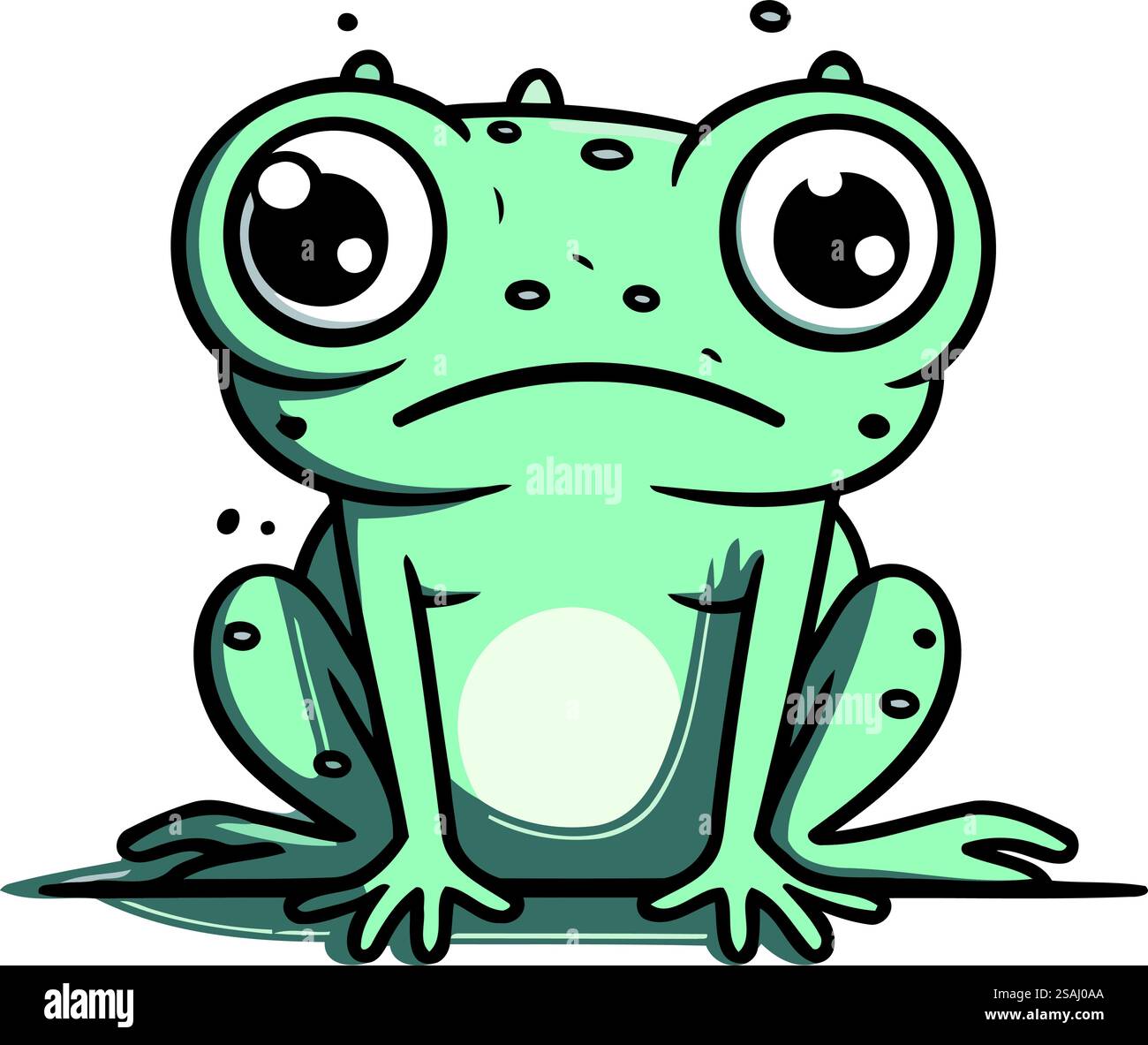 Cute cartoon frog isolated on a white background. Vector illustration ...