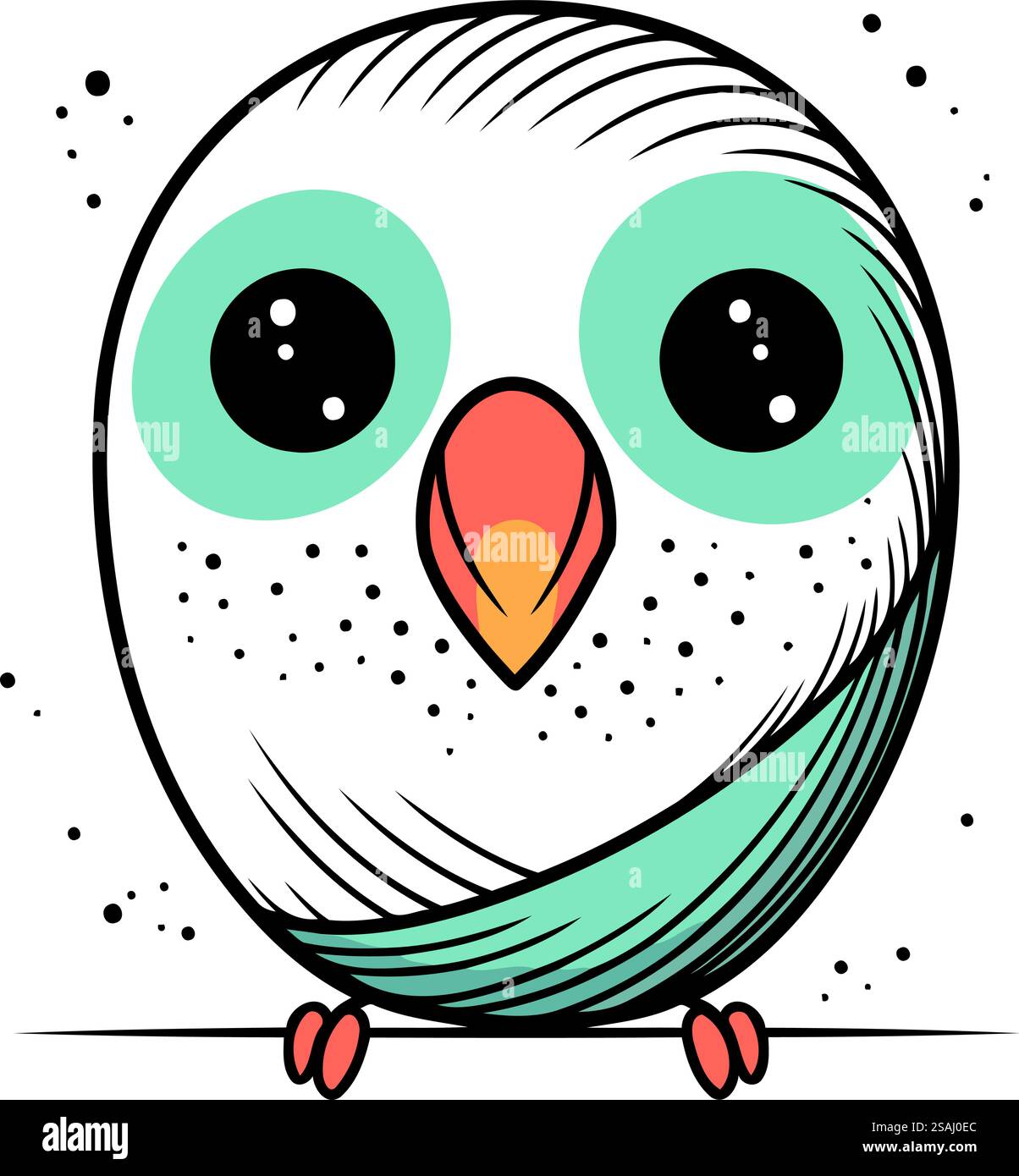 Cute cartoon owl. Vector illustration in doodle style Stock Vector ...