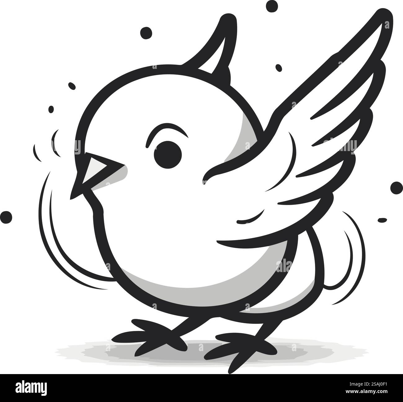 Cute little bird isolated on a white background. Vector illustration ...