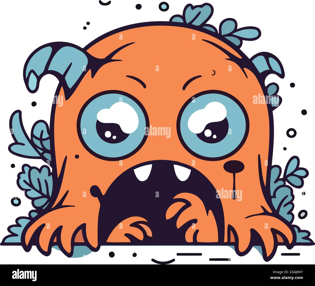 Funny monster with big eyes. Vector illustration in cartoon style Stock ...