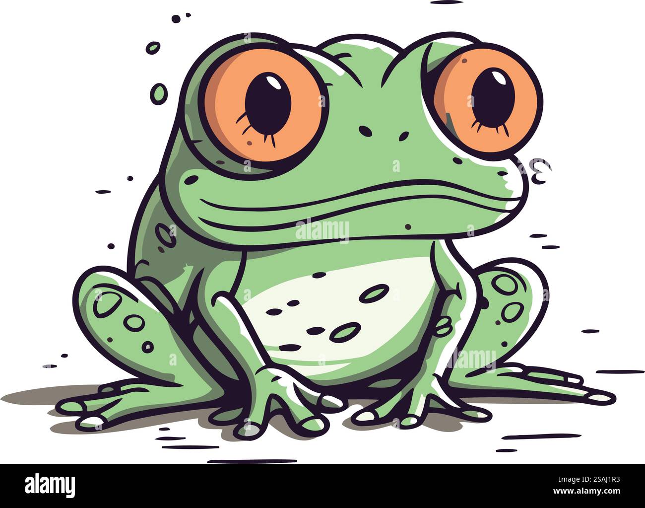 Cute cartoon frog. Vector illustration. Isolated on white background ...