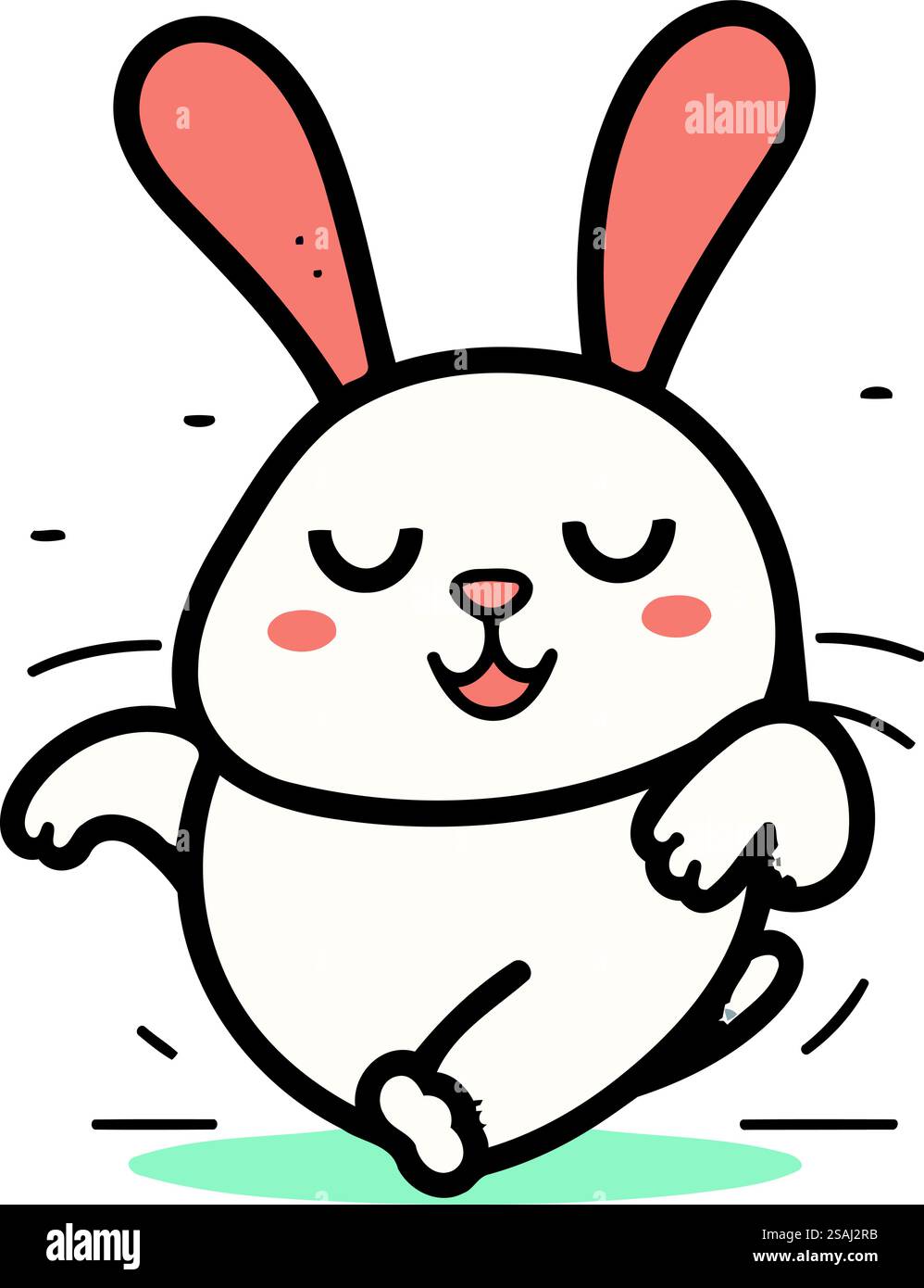 Cute cartoon rabbit. Vector illustration isolated on a white background ...