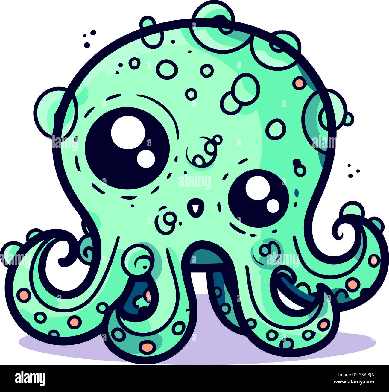 Cartoon octopus. Vector illustration of cute cartoon octopus Stock ...