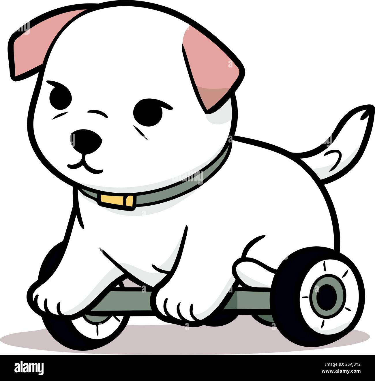 Jack russell dog riding a scooter. Vector illustration Stock Vector ...