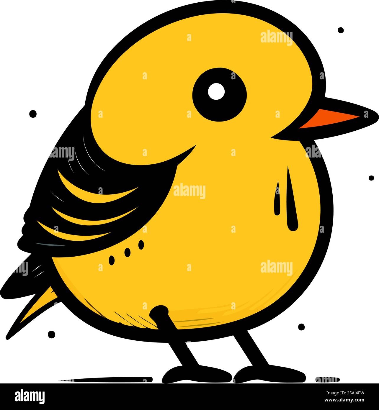 Vector illustration of a cute little bird on a white background ...