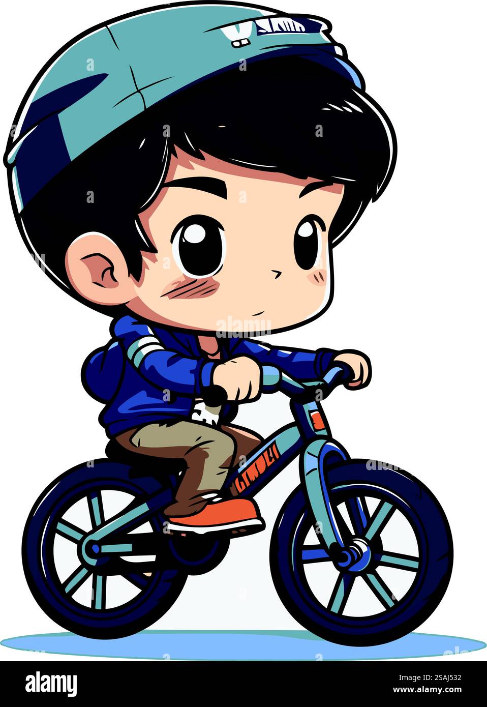 Illustration of a Cute Little Boy Riding a Bicycles Stock Vector Image ...