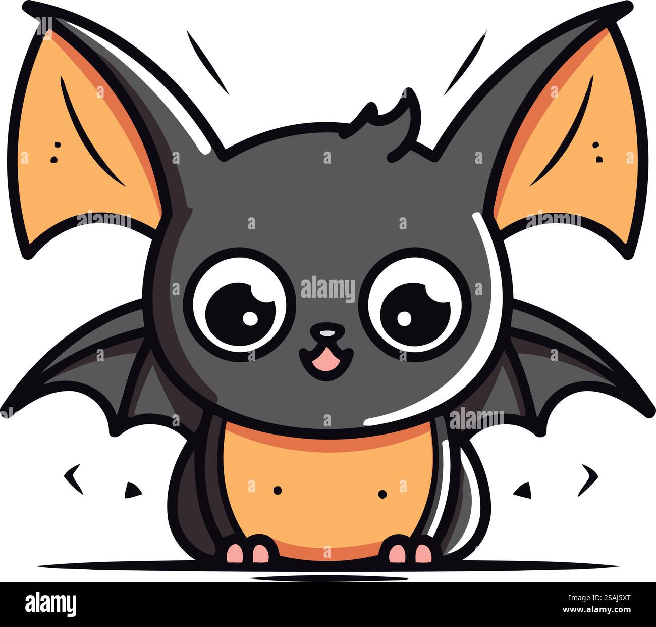 Cute cartoon bat. Vector illustration. Isolated on white background ...