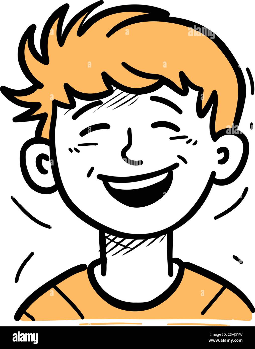 Vector illustration of a happy smiling boy in yellow t shirt Stock ...