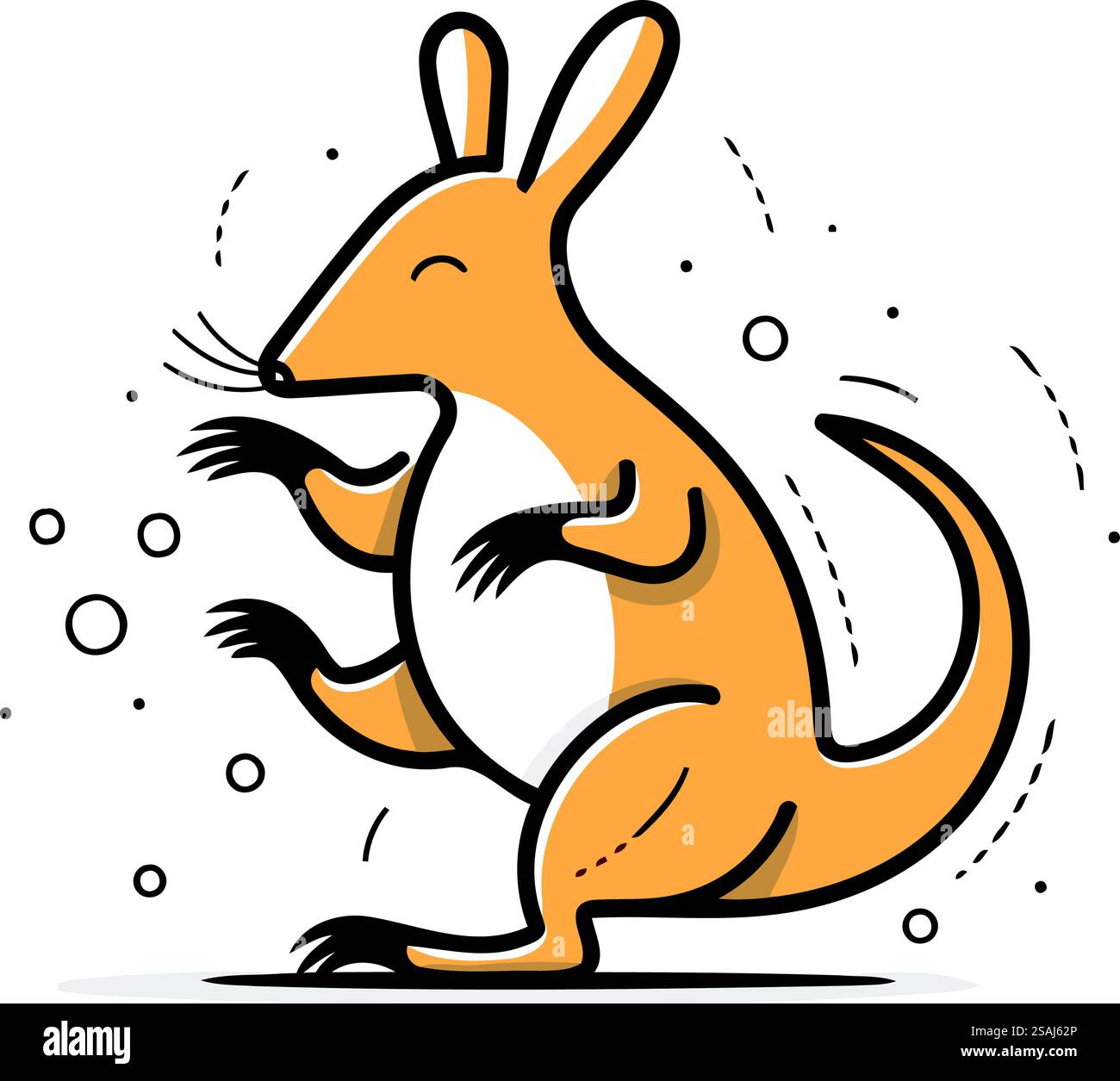Funny kangaroo. Vector illustration in flat cartoon style Stock Vector ...
