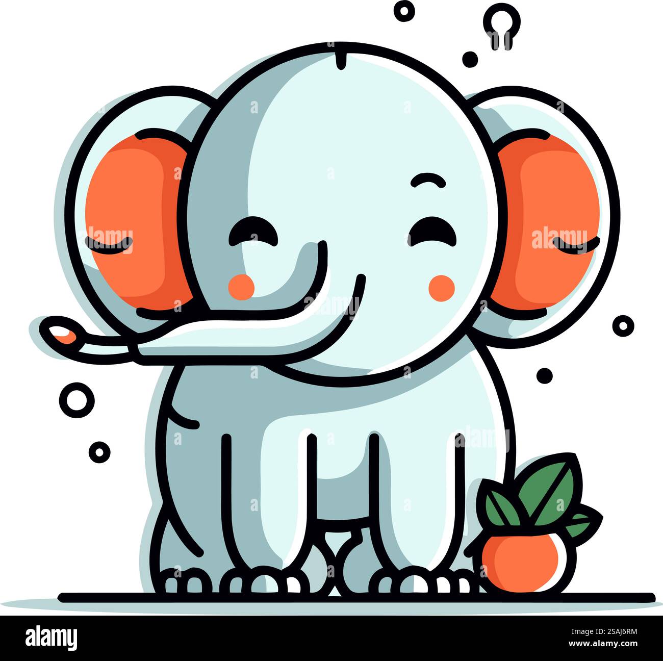 Cute cartoon elephant character. Vector illustration in a flat style ...