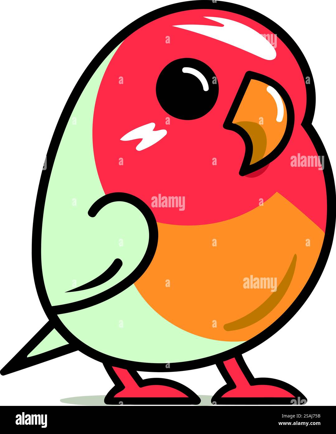 Vector illustration of cute little bird isolated on white background ...