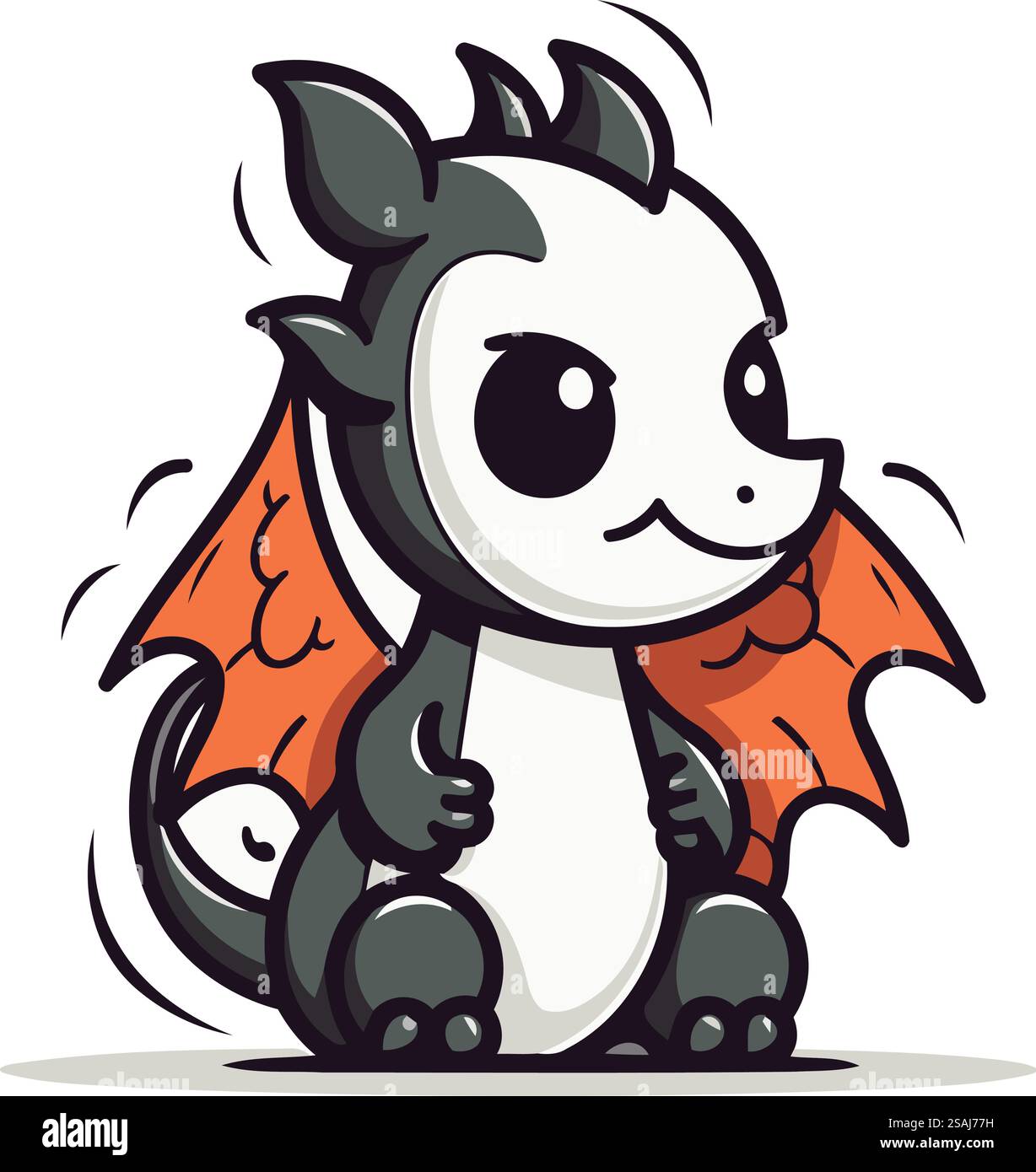 Cute cartoon dragon. Vector illustration isolated on a white background ...