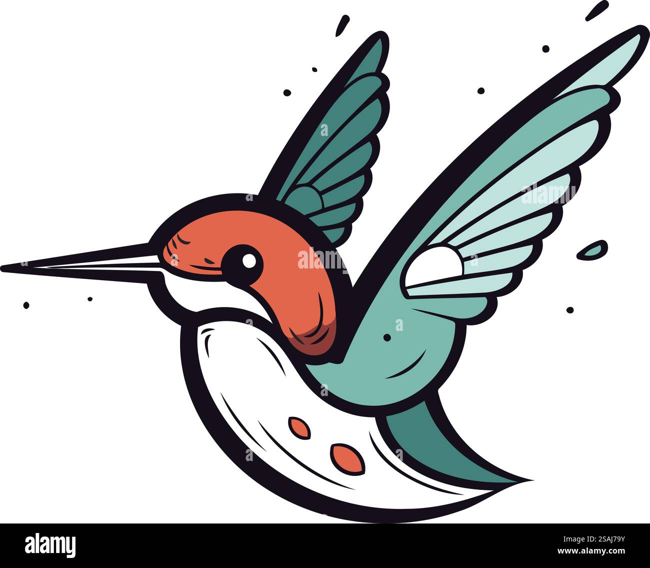Flying Shallow Vector Flying swallow isolated on white background. Vector illustration in ...