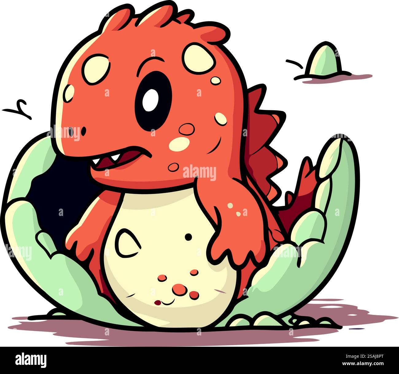 Cute cartoon dinosaur. Vector illustration isolated on a white ...