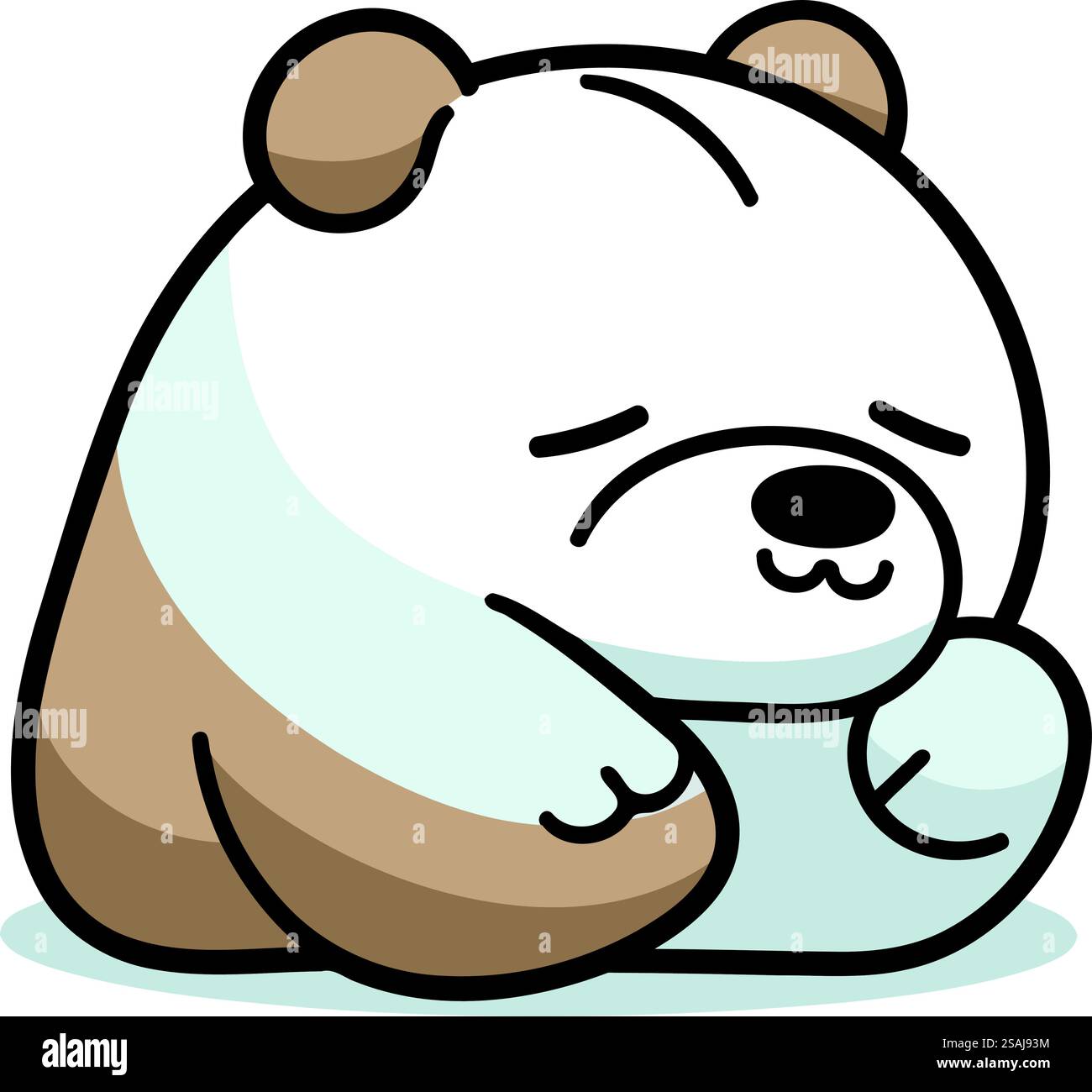 cute bear cartoon vector illustration graphic design in blue and brown ...