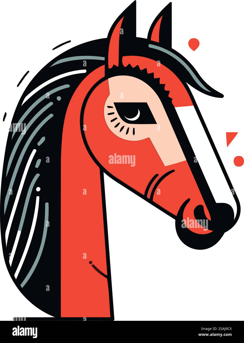 Horse head vector illustration. Isolated on a white background Stock ...
