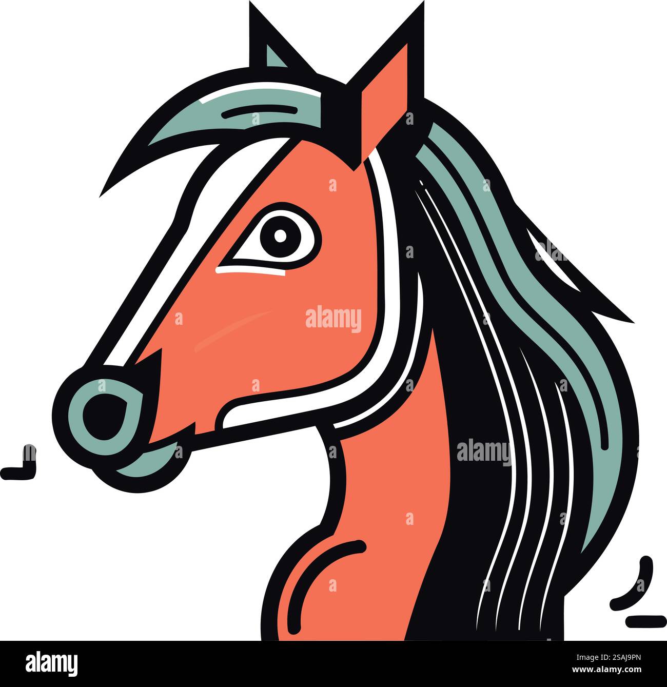 Horse head isolated on white background. Vector illustration in flat ...