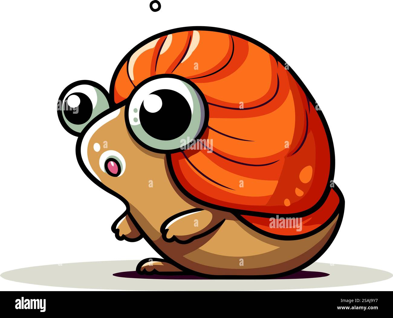 Cute cartoon snail. Vector illustration. Isolated on white background ...