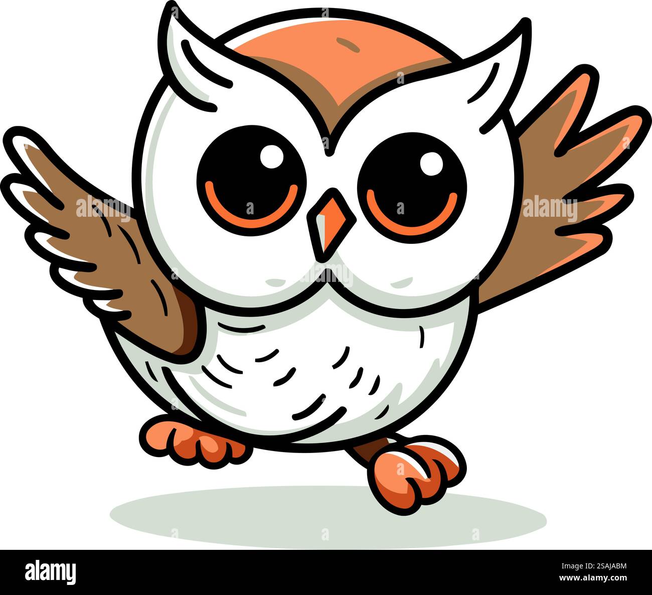 Owl cartoon character on white background. Vector illustration for your ...