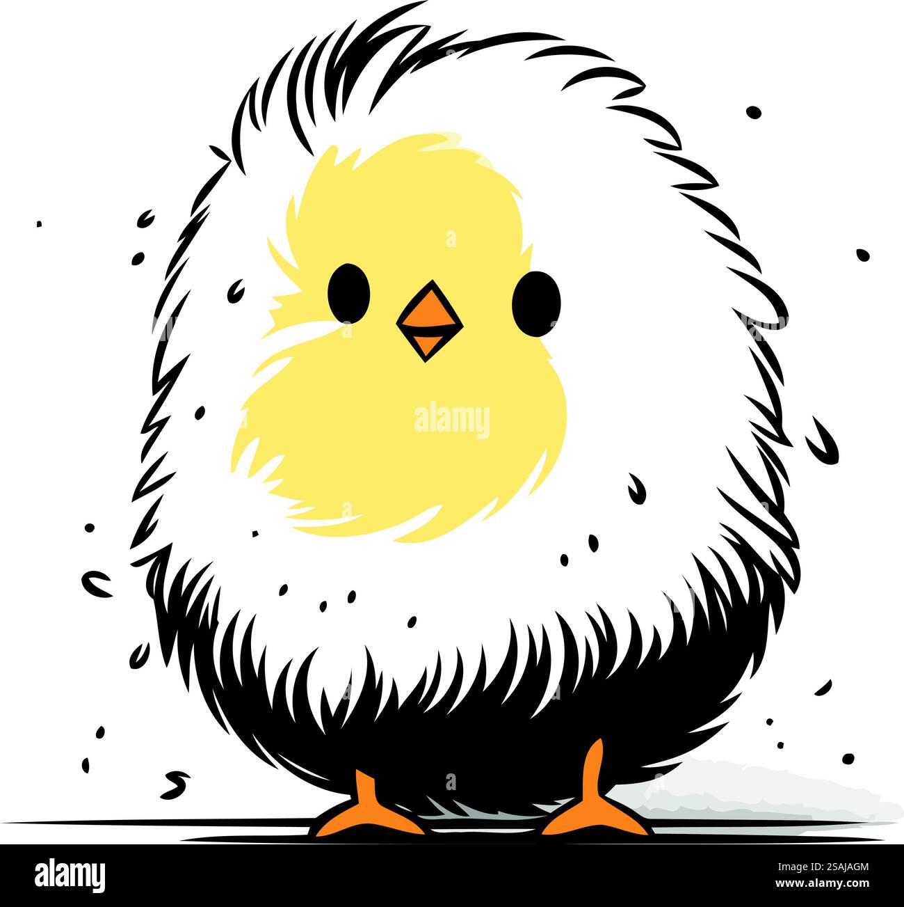 Cute little chick isolated on a white background. Vector illustration ...