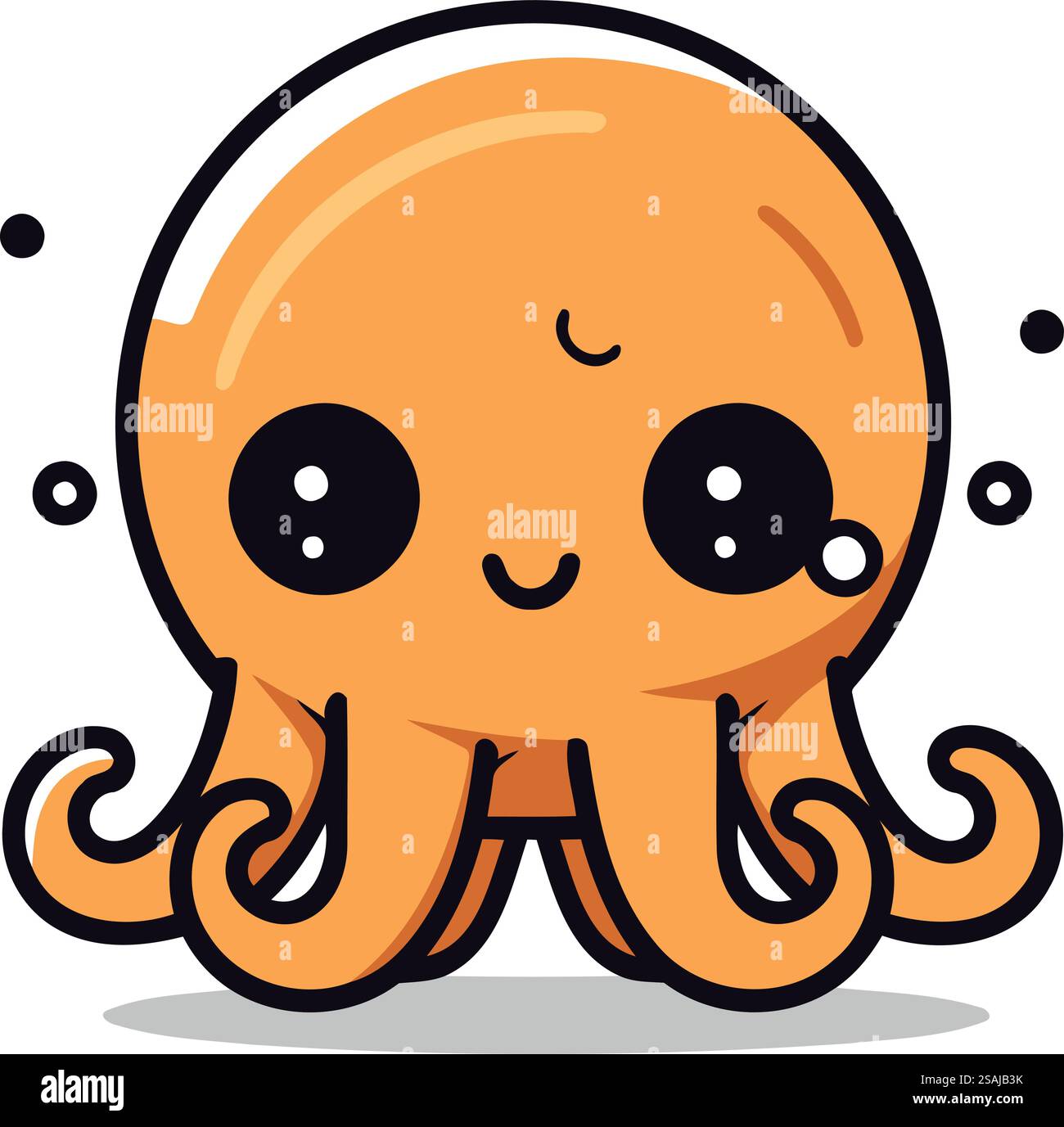 Cute Octopus Cartoon Mascot Character Vector Illustration. Stock Vector