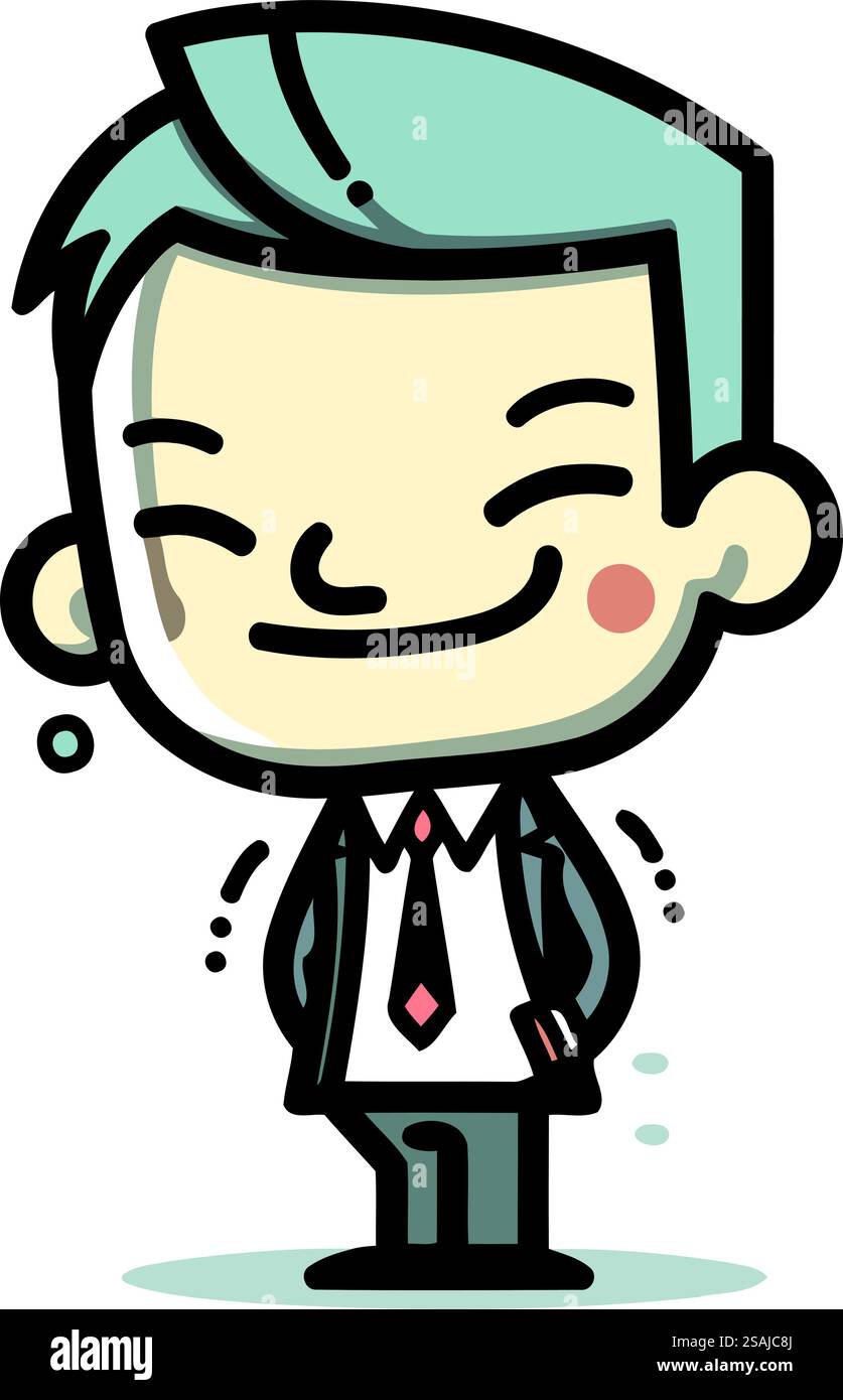 Businessman Smiling Cartoon Vector Illustration Stock Vector Image ...
