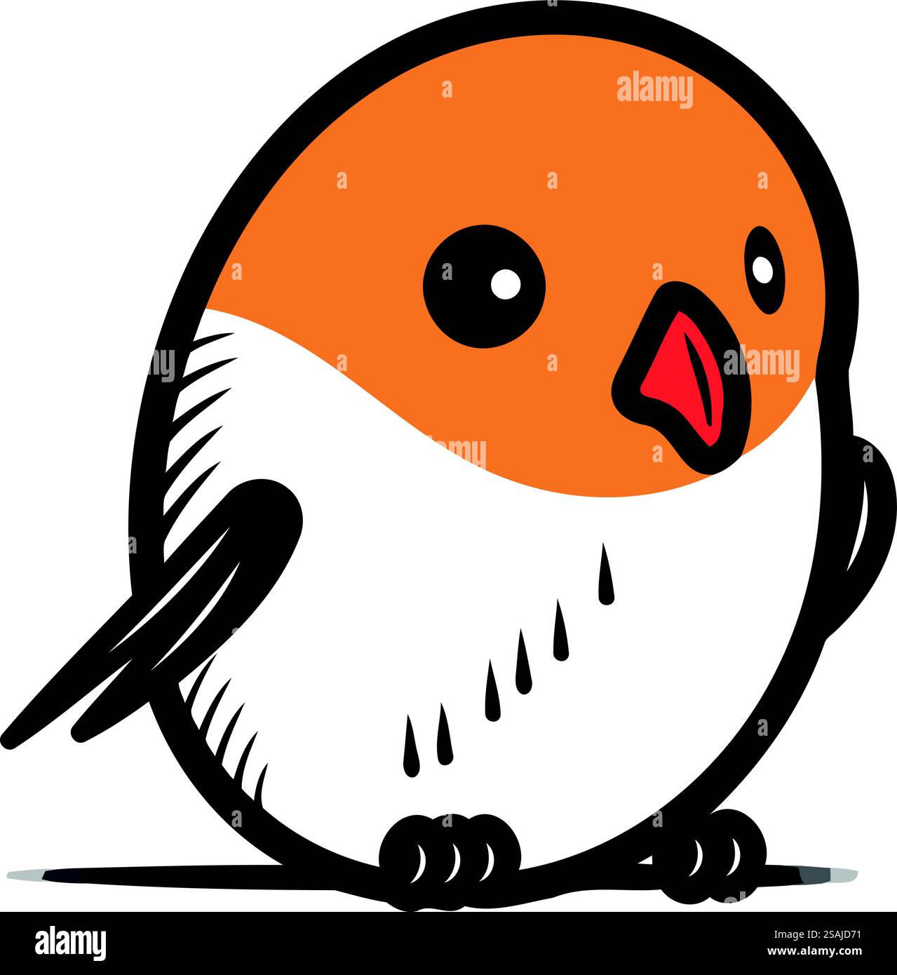 Cute little bird isolated on a white background. Vector illustration ...