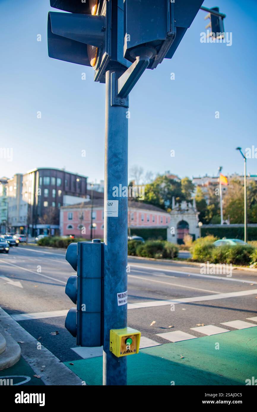 Lisbon Portugal 17th Jan 2025: The pedestrian traffic lights at ...