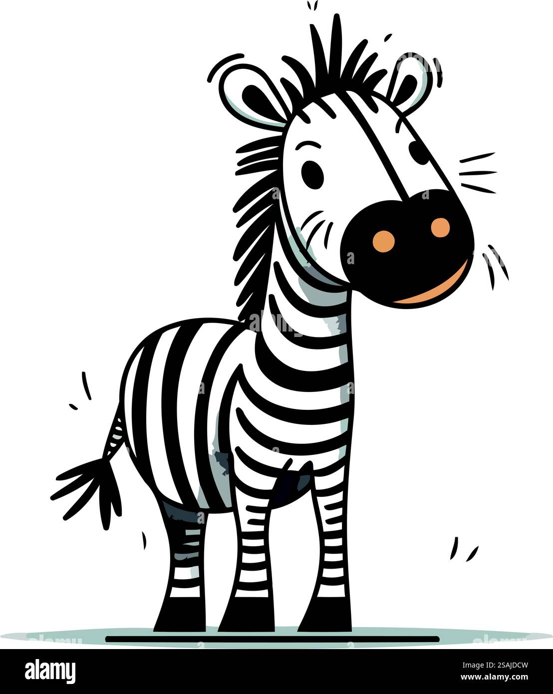 Zebra isolated on white background. Cute cartoon vector illustration ...