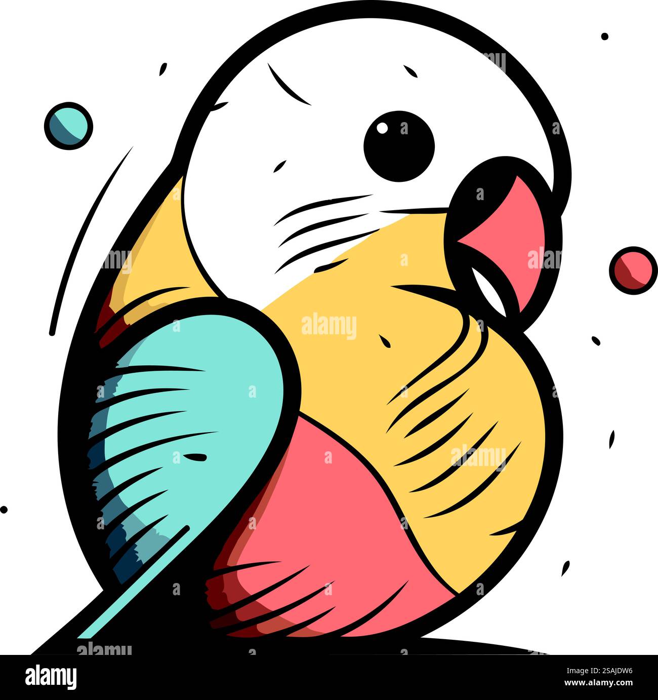 Cartoon parrot. Vector illustration of a cute parrot Stock Vector Image ...