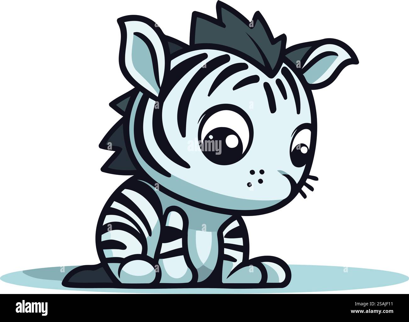 Cute cartoon zebra. Vector illustration isolated on white background ...