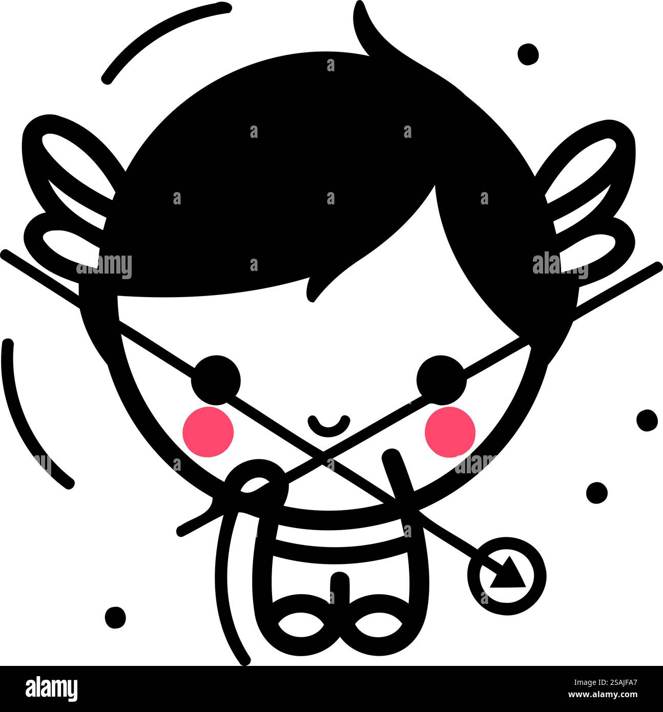 Cute little cupid with bow and arrow. Vector illustration Stock Vector ...